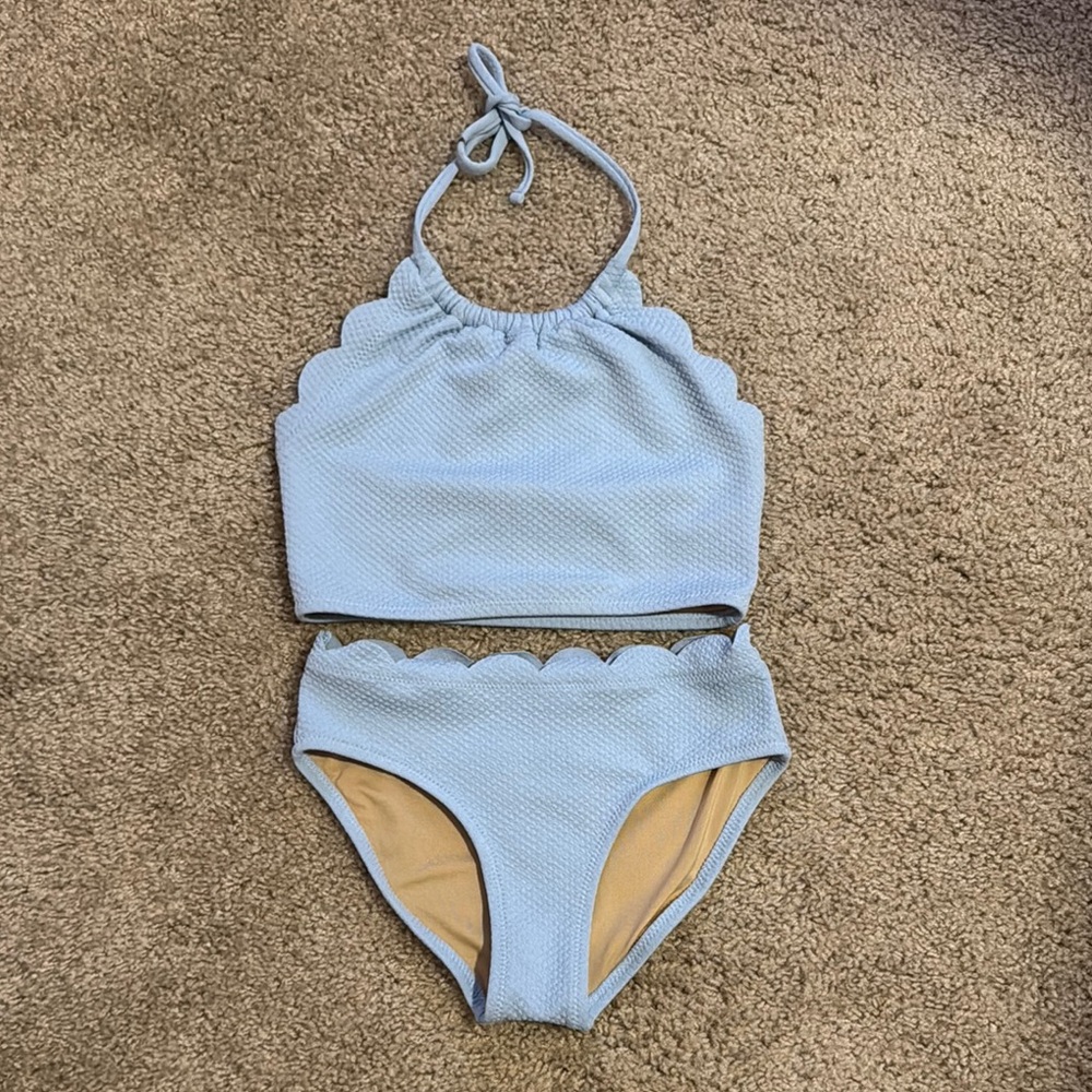 Old Navy Size small Scalloped Halter Bikini Set in Soft Blue